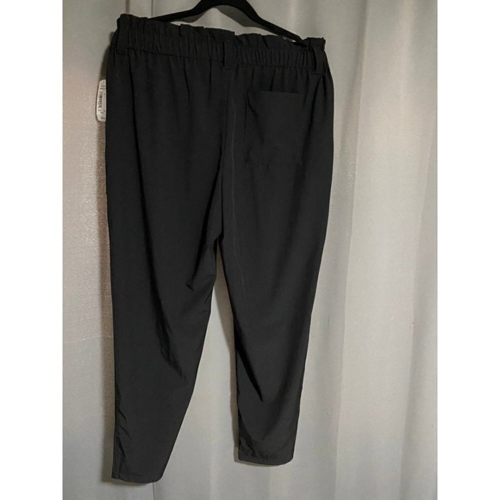 NWT black paperbag waist casual Pants 8 - Picture 2 of 7